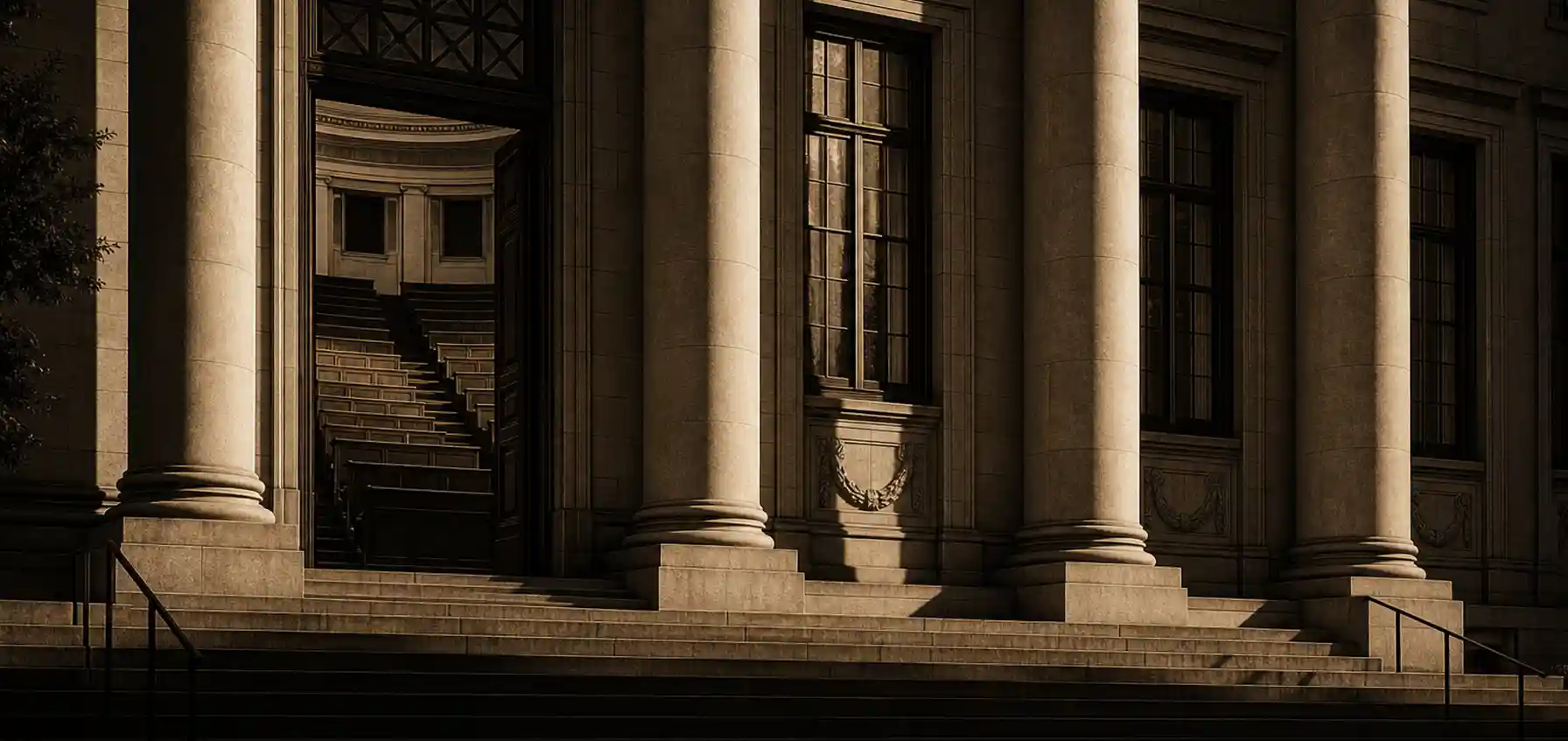 Façade institutionnelle d'une grande école de commerce